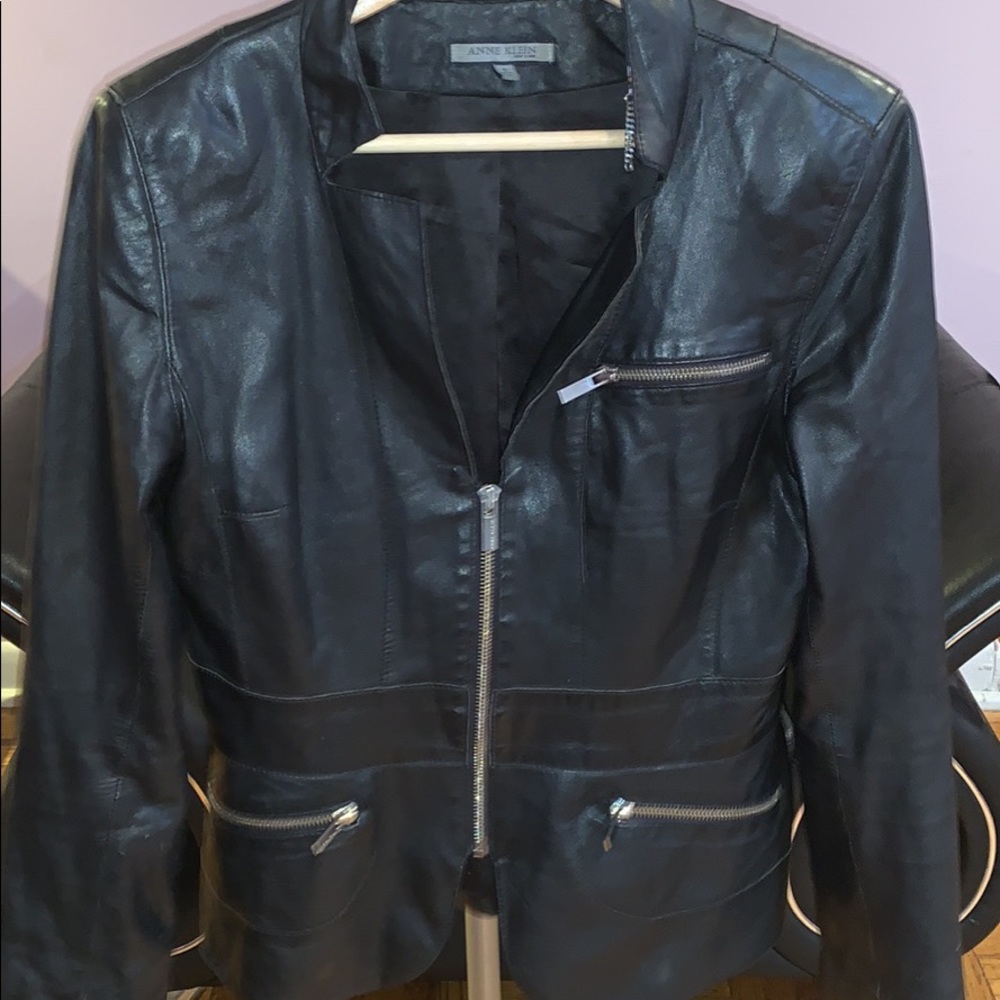 Leather jacket blazer